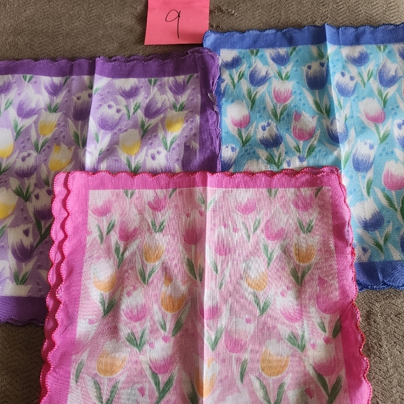 Women's Vintage Floral Print Cotton 48 Handkerchiefs Bulk - Picture 4 of 11